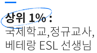 상위 1% 국제 학교, 정규교사 베테랑 ESL 선생님